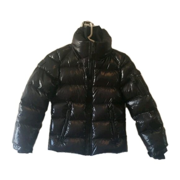 SAM. New York Jacket Down Puffer Glacier Boys Kids Sz12 Black Missing Hood - Picture 1 of 13